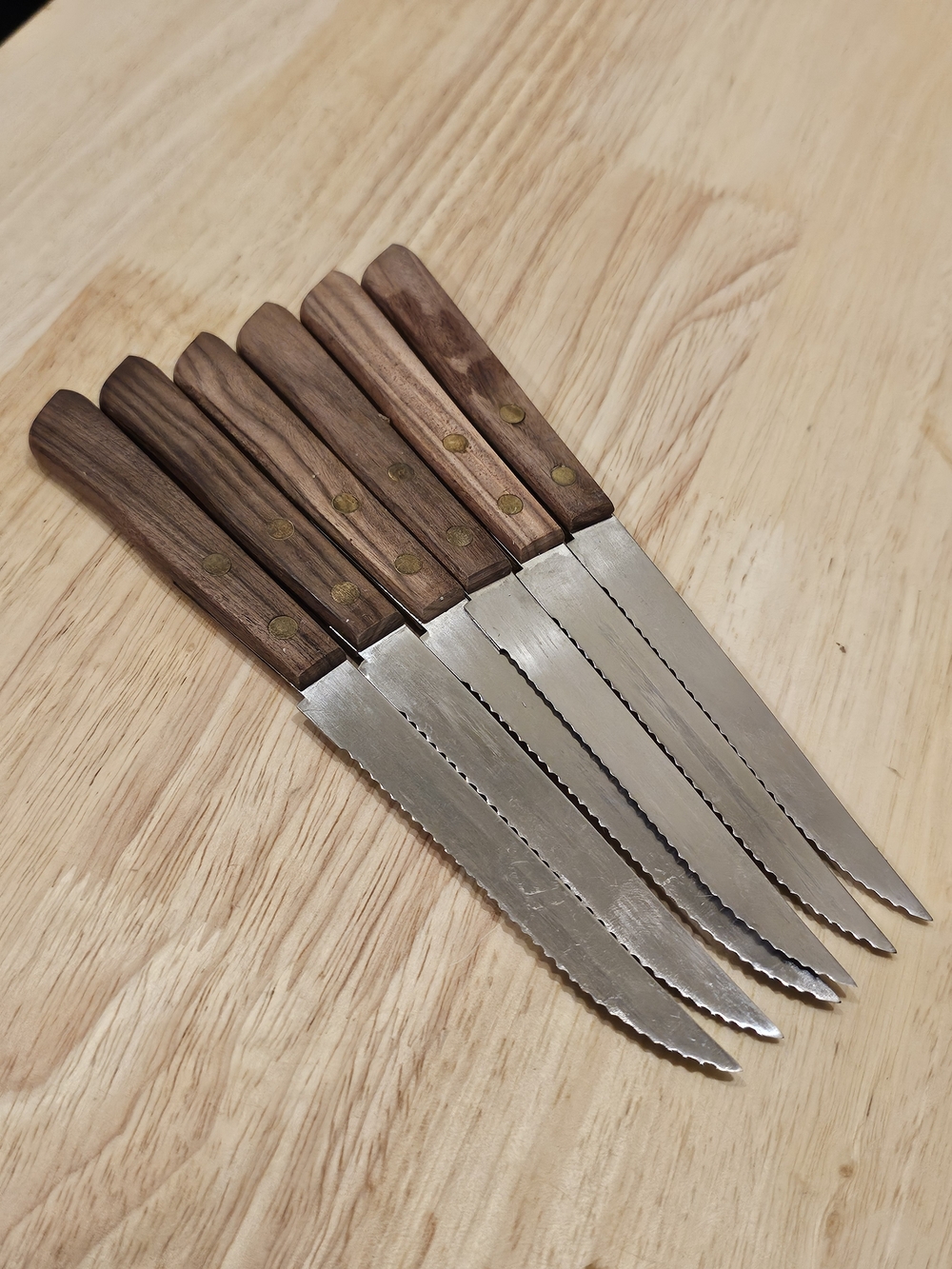 6-Piece Stainless Steel Knife Set Brown & Silver